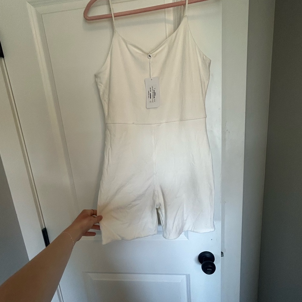White Sleeveless Romper